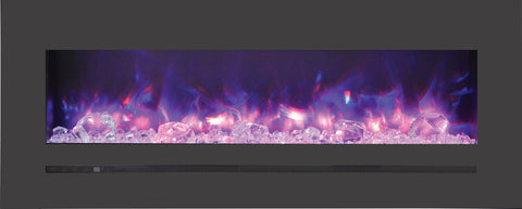 Sierra Flame WM-FML-48-5523-STL Linear Electric Fireplace with Deep Charcoal Colored Steel Surround
