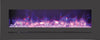 Image of Sierra Flame WM-FML-48-5523-STL Linear Electric Fireplace with Deep Charcoal Colored Steel Surround