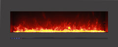 Sierra Flame WM-FML-48-5523-STL Linear Electric Fireplace with Deep Charcoal Colored Steel Surround