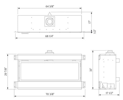 Sierra Flame Austin 65" Direct Vent Linear Gas Fireplace - Deluxe