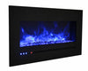 Image of Sierra Flame 60" WM-FML-60-6623-STL Linear Electric Fireplace with Deep Charcoal Colored Steel Surround