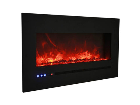 Sierra Flame 60" WM-FML-60-6623-STL Linear Electric Fireplace with Deep Charcoal Colored Steel Surround