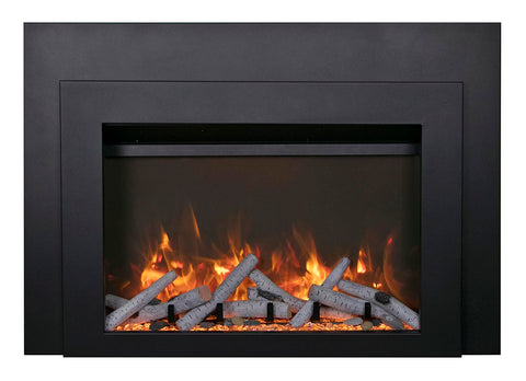 Sierra Flame INS-FM-30 Electric Fireplace Insert with Black Steel Surround 30"