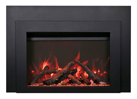 Sierra Flame INS-FM-30 Electric Fireplace Insert with Black Steel Surround 30"