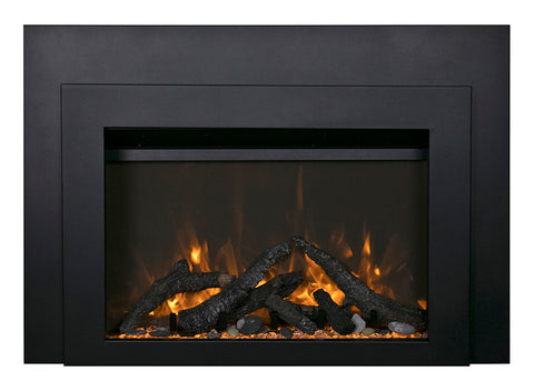 Sierra Flame INS-FM-30 Electric Fireplace Insert with Black Steel Surround 30"
