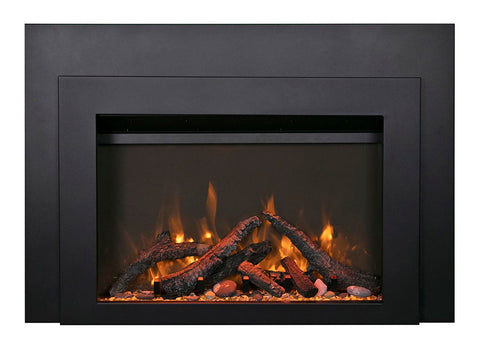 Sierra Flame INS-FM-30 Electric Fireplace Insert with Black Steel Surround 30"