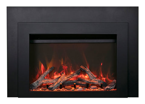 Sierra Flame INS-FM-30 Electric Fireplace Insert with Black Steel Surround 30"