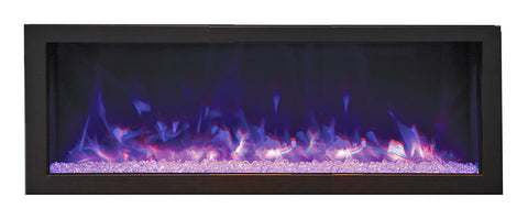 Remii 45" Deep Indoor or Outdoor Electric Fireplace Built-in only with black steel surround