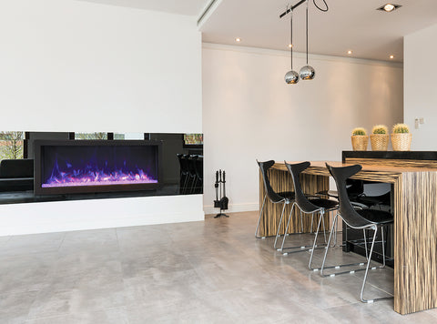 Remii 45" Deep Indoor or Outdoor Electric Fireplace Built-in only with black steel surround