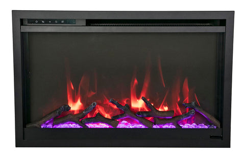 Amantii TRD-30-XS Traditional Xtraslim wide Electric Fireplace with a 3 Speed Motor, WiFi Capable and Programmable Remote