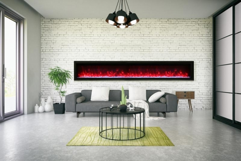 Remii 100in Basic clean-face electric Fireplace built-in with glass WM-100-B