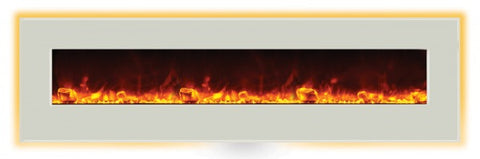 Amantii WM-BI-72-8123-WHTGLS Linear Electric Fireplace Wall Mount