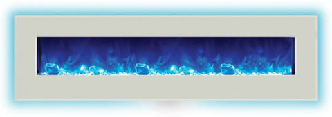 Amantii WM-BI-72-8123-WHTGLS Linear Electric Fireplace Wall Mount