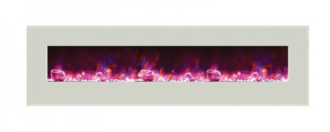 Amantii WM-BI-72-8123-WHTGLS Linear Electric Fireplace Wall Mount