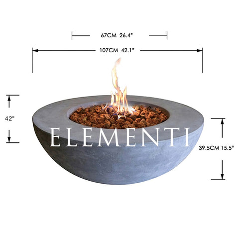 Elementi Lunar Bowl Fire Table Natural Gas OFG101-NG