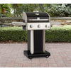 Image of Kenmore - 3 Burner Pedestal Grill with Foldable Side Shelves - BLACK