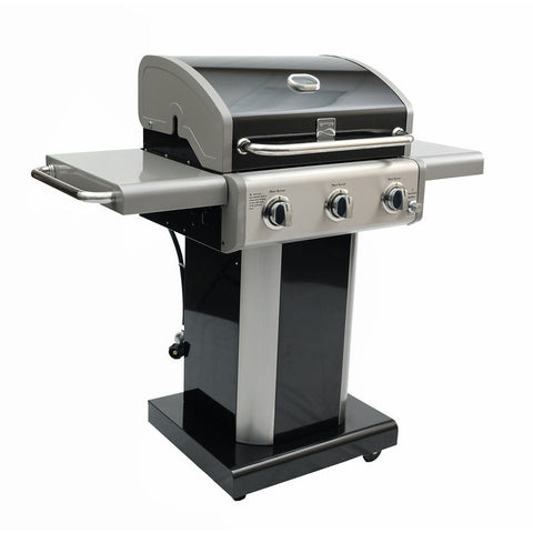 Kenmore - 3 Burner Pedestal Grill with Foldable Side Shelves - BLACK