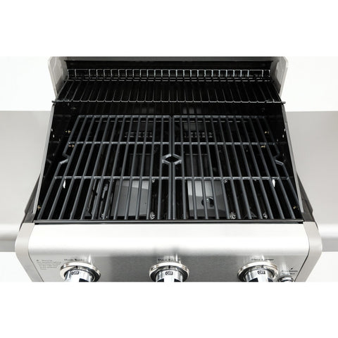Kenmore - 3 Burner Pedestal Grill with Foldable Side Shelves - BLACK
