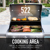 Image of Kenmore - 3 Burner Pedestal Grill with Foldable Side Shelves - BLACK