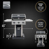 Image of Kenmore - 3 Burner Pedestal Grill with Foldable Side Shelves - BLACK