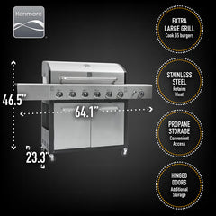 Kenmore - PG-40611S0L - 6 Burner XL + Side Burner Grill