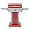 Image of Kenmore - 3 Burner Pedestal Grill with Foldable Side Shelves - RED