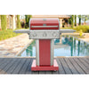 Image of Kenmore - 3 Burner Pedestal Grill with Foldable Side Shelves - RED