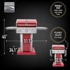Image of Kenmore - 3 Burner Pedestal Grill with Foldable Side Shelves - RED