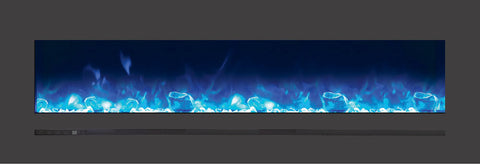 Sierra Flame 60" WM-FML-60-6623-STL Linear Electric Fireplace with Deep Charcoal Colored Steel Surround