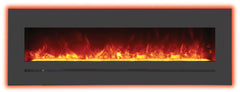 Sierra Flame 60" WM-FML-60-6623-STL Linear Electric Fireplace with Deep Charcoal Colored Steel Surround