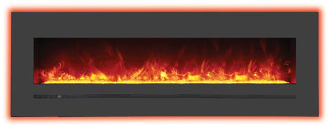 Sierra Flame 88" WM-FML-88-9623-STL 88" Linear Electric Fireplace