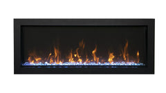 Amantii BI-50-XTRASLIM – 50″ Panirama Extra Slim Indoor or Outdoor Built-In only Electric Fireplace with black steel surround