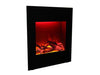Image of ZECL Electric Fireplace w/blk gls surround & 11 pce log set WM-BI-2428-VLR-BG