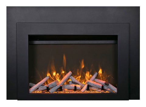 Sierra Flame INS-FM-30 Electric Fireplace Insert with Black Steel Surround 30"