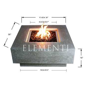 Elementi Manhattan Fire Table - Natural Gas - OFG103-NG