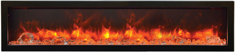 Remii 42in Basic clean-face electric built-in with glass, black steel surround