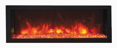 Remii 45" Deep Indoor or Outdoor Electric Fireplace Built-in only with black steel surround