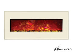 Amantii WM-BI-48-5823-WHTGLS Electric Fireplace w/ White Surround