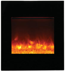ZECL Electric Fireplace w/blk gls surround & 11 pce log set WM-BI-2428-VLR-BG