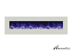 Amantii WM-BI-72-8123-WHTGLS Linear Electric Fireplace Wall Mount