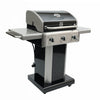 Image of Kenmore - 3 Burner Pedestal Grill with Foldable Side Shelves - BLACK