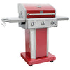 Image of Kenmore - 3 Burner Pedestal Grill with Foldable Side Shelves - RED