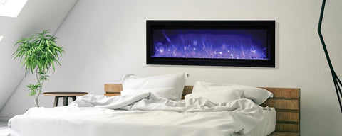 Remii Wall Mount 50' Electric Fireplace w/Black Glass WM-50BLK